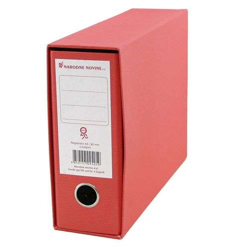 Registrator A5 široki 80mm N.N. standard crveni ( u kartonu 14 komada )