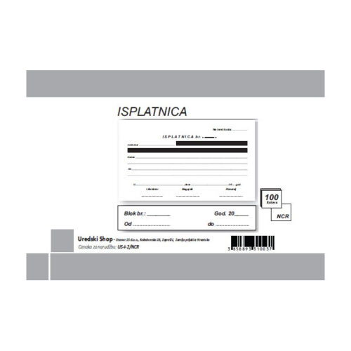 US-I-2/NCR Isplatnica A6 100 lista