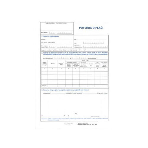 US-ER-1, Potvrda o plaći N.N.