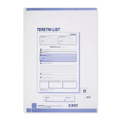 US-VI-56B/NCR Teretni list A4, 3x33 listova